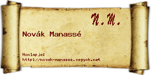 Novák Manassé névjegykártya